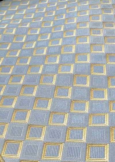 AI-5 Motif à carreaux jacquard en soie gris [Outlet]