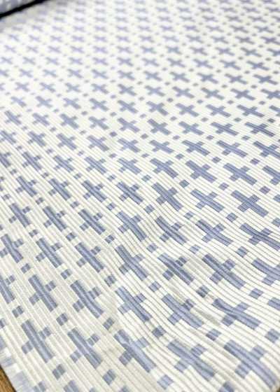 AI-12 Jacquard en soie à motif géométrique blanc cassé [Déstockage]