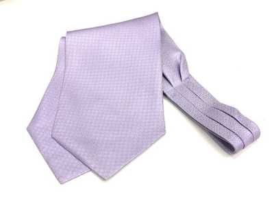 AS-112 Cravate ascot en soie fabriquée au Japon, violette à paillettes