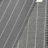 95406-52 25SS MEILLEURE SÉLECTION [FANCY WORSTED] Fancy Worsted Gris Foncé à Rayures Craie[Textile] Kunishima Co., Ltd. Sous-photo