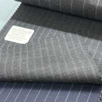 95407-50 25SS MEILLEURE SÉLECTION [FANCY WORSTED] Fancy Worsted Double Stripe Gris Foncé[Textile] Kunishima Co., Ltd. Sous-photo