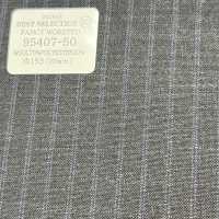 95407-50 25SS MEILLEURE SÉLECTION [FANCY WORSTED] Fancy Worsted Double Stripe Gris Foncé[Textile] Kunishima Co., Ltd. Sous-photo