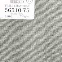 56510-75 25SSHERDREX [TWILL CHAMBRAY] Sergé Chambray, Sans Motif Vert[Textile] Kunishima Co., Ltd. Sous-photo