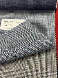 2MK3313 25SS MIYUKI Textile MOTOMACHI Bleu Clair à Carreaux Filatures De Laine Miyuki Sous-photo