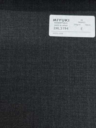 2ML3194 Tissu Miyuki MIYUKI Essentials TROPICS uni gris anthracite