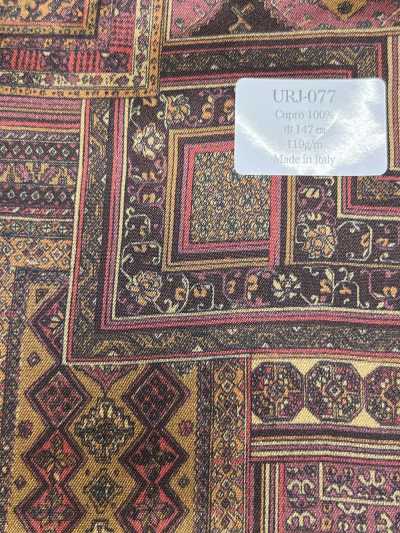 URJ-077 Fabriqué en Italie, doublure imprimée 100 % cupro, multimotif, Bordeaux