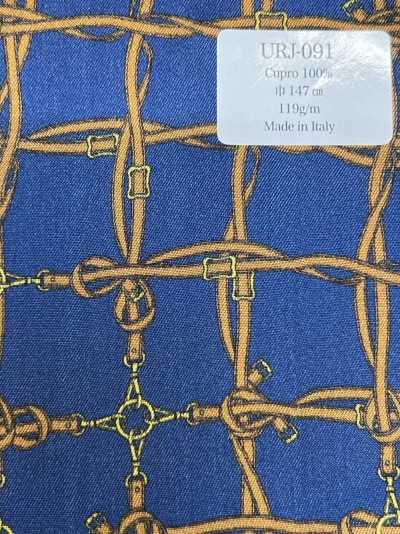 URJ-091 Fabriqué en Italie 100 % cupro Doublure imprimée à carreaux bleus
