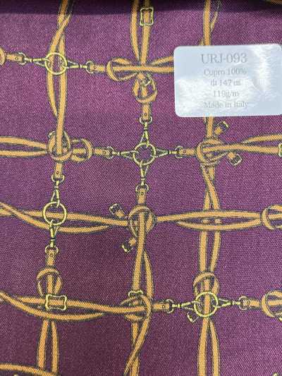 URJ-093 Fabriqué en Italie Cupro 100 % Doublure imprimée à carreaux rouge vin