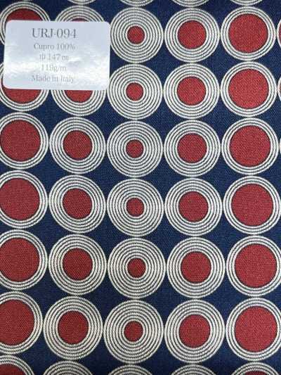 URJ-094 Fabriqué en Italie Cupro 100% Doublure imprimée à pois multiples Rouge × bleu marine