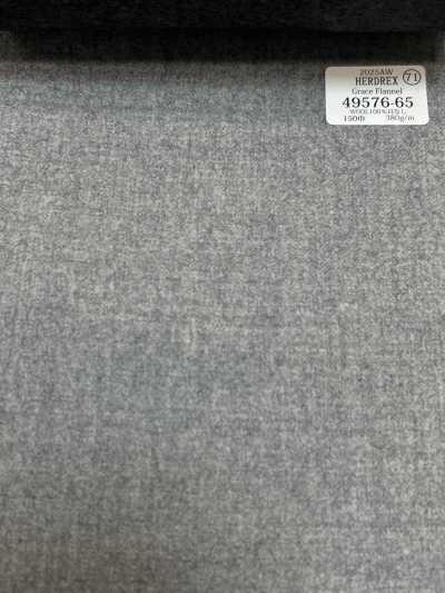 49576-65 26AW HERDREX [Grace Flannel] Flanelle Grace gris clair uni