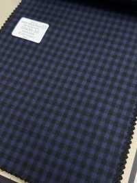 59438-20 25AW HERDREX [80 SUPER 100'S NEUF MOIS] Carreaux Bleu Marine[Textile] Kunishima Co., Ltd. Sous-photo