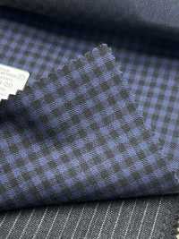 59438-20 25AW HERDREX [80 SUPER 100'S NEUF MOIS] Carreaux Bleu Marine[Textile] Kunishima Co., Ltd. Sous-photo