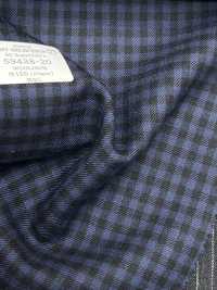 59438-20 25AW HERDREX [80 SUPER 100'S NEUF MOIS] Carreaux Bleu Marine[Textile] Kunishima Co., Ltd. Sous-photo