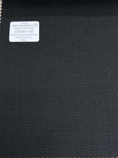 59440-48 26AW MEILLEURE SÉLECTION [FANCY WORSTED] Fancy Worsted bleu marine foncé à pois fins