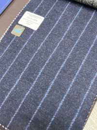 55CN5506 CANONICO JERSEY PEIGNÉ FLANELLE BLEU MARINE RAYURES CRAIE[Textile] CANONIQUE Sous-photo