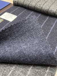 55CN5506 CANONICO JERSEY PEIGNÉ FLANELLE BLEU MARINE RAYURES CRAIE[Textile] CANONIQUE Sous-photo