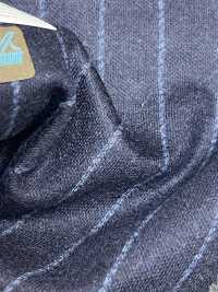 55CN5506 CANONICO JERSEY PEIGNÉ FLANELLE BLEU MARINE RAYURES CRAIE[Textile] CANONIQUE Sous-photo