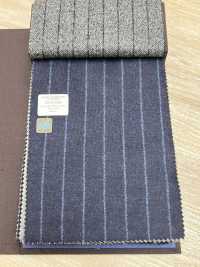 55CN5506 CANONICO JERSEY PEIGNÉ FLANELLE BLEU MARINE RAYURES CRAIE[Textile] CANONIQUE Sous-photo