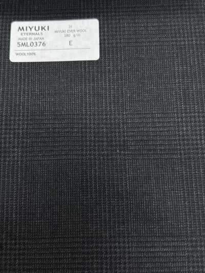 5ML0376 MIYUKI EVER WOOL Glen Check gris anthracite