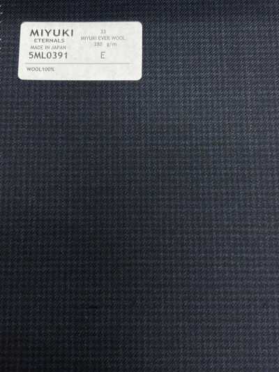 5ML0391 MIYUKI EVER WOOL (Miyuki Ever Wool) pied-de-poule bleu marine