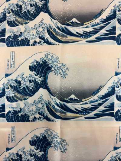 TPS3001 Doublure imprimée Katsushika Hokusai, motif répétitif