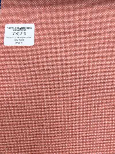 CNJ315 CANONICO Standard 21μ MONTECARLO Tissu pour vestes Hopsack orange uni