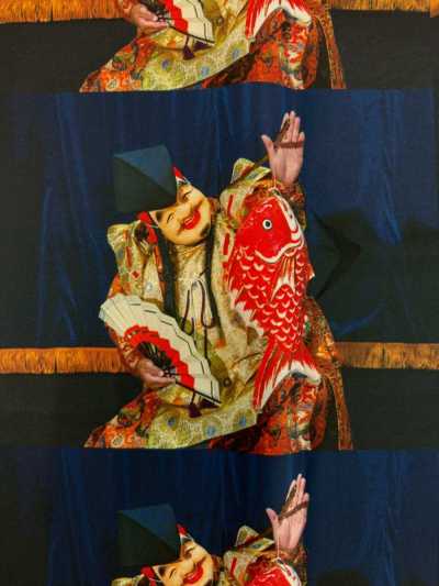 TPT1003 Doublure imprimée Iwami Kagura, motif à répétition