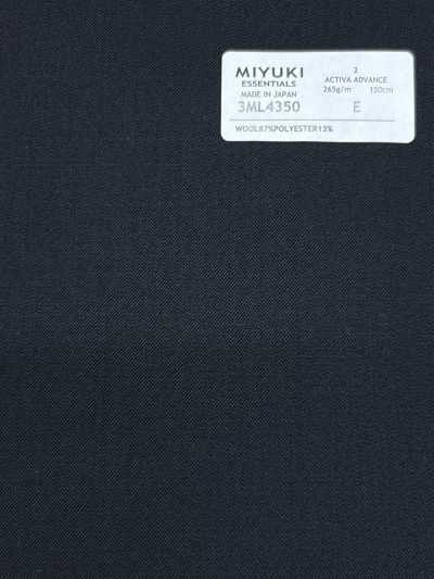 3ML4350 26SS MIYUKI Tissu ESSENTIALS ACTIVA ADVANCE Noir uni