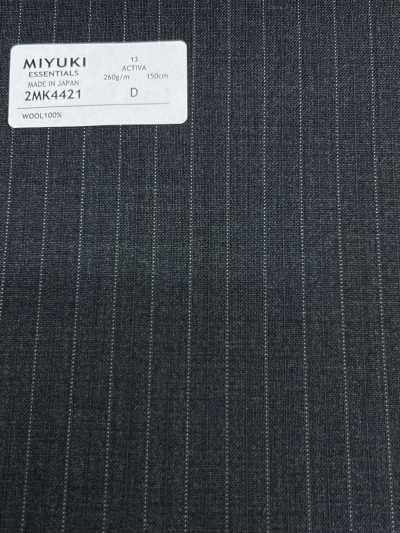2MK4421 26SS Tissu Miyuki MIYUKI ESSENTIALS ACTIVA à rayures gris charbon