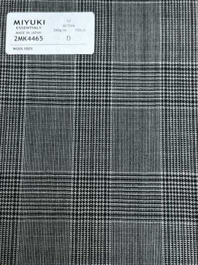 2MK4465 26SS MIYUKI Tissus ESSENTIALS ACTIVA à carreaux gris moyen