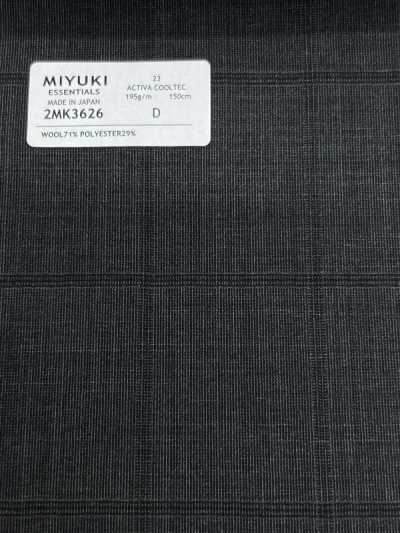 2MK3626 26SS Miyuki Fabric MIYUKI ESSENTIALS ACTIVA ACTIVA COOLTEC À carreaux gris moyen