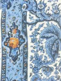 URJ-097 Doublure En Cupro 100% Fabriquée En Italie, Motif Cachemire, Bleu.[Garniture] SDC Sous-photo