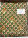 URJ-100 Doublure 100% Cupro, Fabrication Italienne, Motif Floral, Vert.