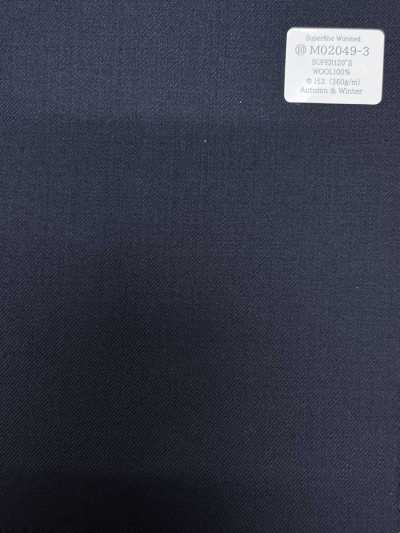 M02049-3 KUNISHIMA1850 Ligne exclusive [Laine peignée superfine] Uni bleu marine