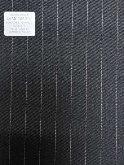M02059-4 KUNISHIMA1850 Ligne exclusive [Laine peignée ultrafine] Rayure crayon grise