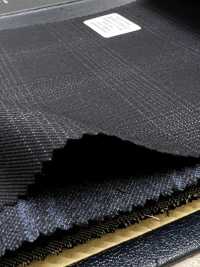 M02064-2 Ligne Exclusive KUNISHIMA1850 【Laine Peignée Extra-fine】Carreaux Chinés Bleu Marine[Textile] Kunishima Co., Ltd. Sous-photo