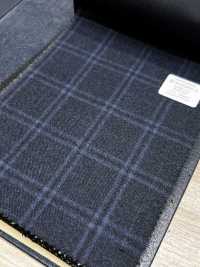 M02065-3 Ligne Exclusive KUNISHIMA1850 【Laine Peignée Extra-fine】Bleu Chiné à Carreaux[Textile] Kunishima Co., Ltd. Sous-photo