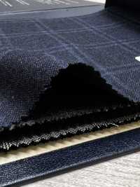 M02065-3 Ligne Exclusive KUNISHIMA1850 【Laine Peignée Extra-fine】Bleu Chiné à Carreaux[Textile] Kunishima Co., Ltd. Sous-photo