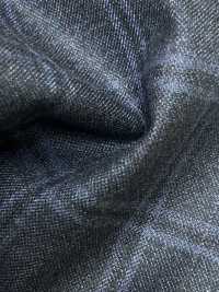 M02065-3 Ligne Exclusive KUNISHIMA1850 【Laine Peignée Extra-fine】Bleu Chiné à Carreaux[Textile] Kunishima Co., Ltd. Sous-photo