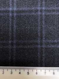 M02065-3 Ligne Exclusive KUNISHIMA1850 【Laine Peignée Extra-fine】Bleu Chiné à Carreaux[Textile] Kunishima Co., Ltd. Sous-photo