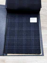 M02065-3 Ligne Exclusive KUNISHIMA1850 【Laine Peignée Extra-fine】Bleu Chiné à Carreaux[Textile] Kunishima Co., Ltd. Sous-photo