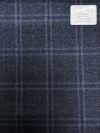 M02065-3 Ligne Exclusive KUNISHIMA1850 【Laine Peignée Extra-fine】Bleu Chiné à Carreaux