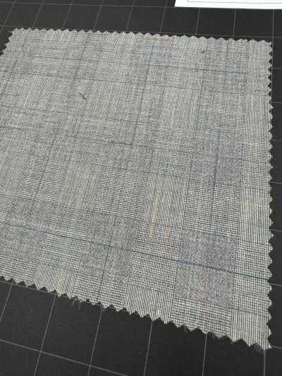 1AGA36-13 [Article en stock limité] Tissu Nikke Textile Super 100's Ikat tropical à carreaux Glen