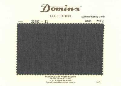 22487-11 Tissu d’été doux 100 % laine DOMINX (Dominks) gris foncé