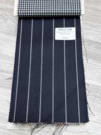 PR6521-DN Rayures Extensibles Bleu Marine Foncé, Laine Japonaise Premium Standard Super 120's[Textile] Images supplémentaires