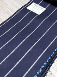 PR6521-NV Rayé Extensible Bleu Marine Japonais Standard Premium Super120's[Textile] Images supplémentaires