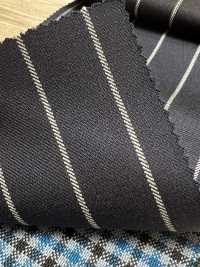 PR6521-NV Rayé Extensible Bleu Marine Japonais Standard Premium Super120's[Textile] Images supplémentaires