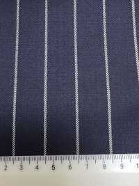 PR6521-NV Rayé Extensible Bleu Marine Japonais Standard Premium Super120's[Textile] Images supplémentaires