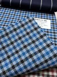 MH6511-BL Laine Peignée Japonaise Standard Laine-mohair (Style Tonic), à Carreaux Bleus[Textile] Images supplémentaires