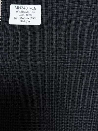 MH2431-CG Standard fabriqué au Japon en laine et mohair peignés (style Tonic) à carreaux gris anthracite